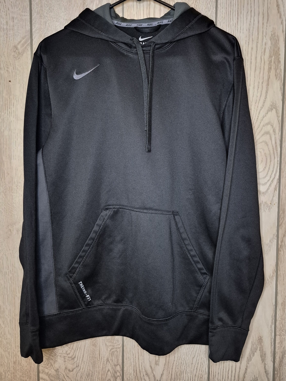 Nike Black Therma-Fit Pullover Hoodie with Grey Swoosh